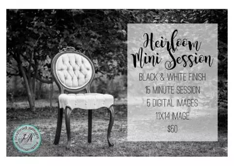 Black and White Heirloom Mini Photo Session